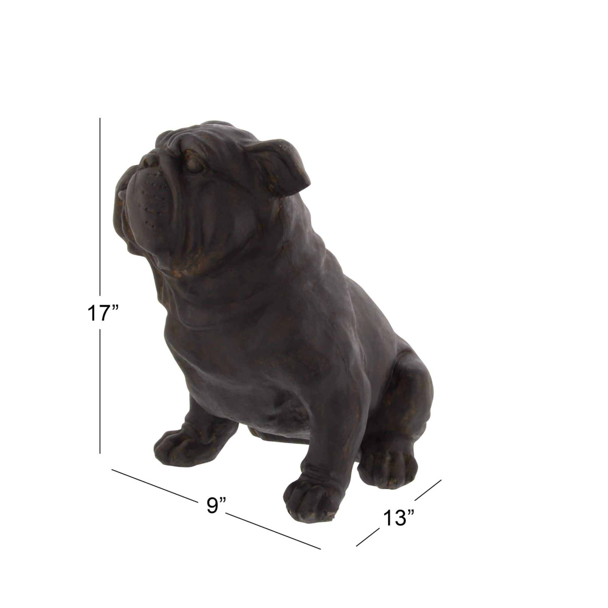 17" Black Traditional Dog Sculpture
